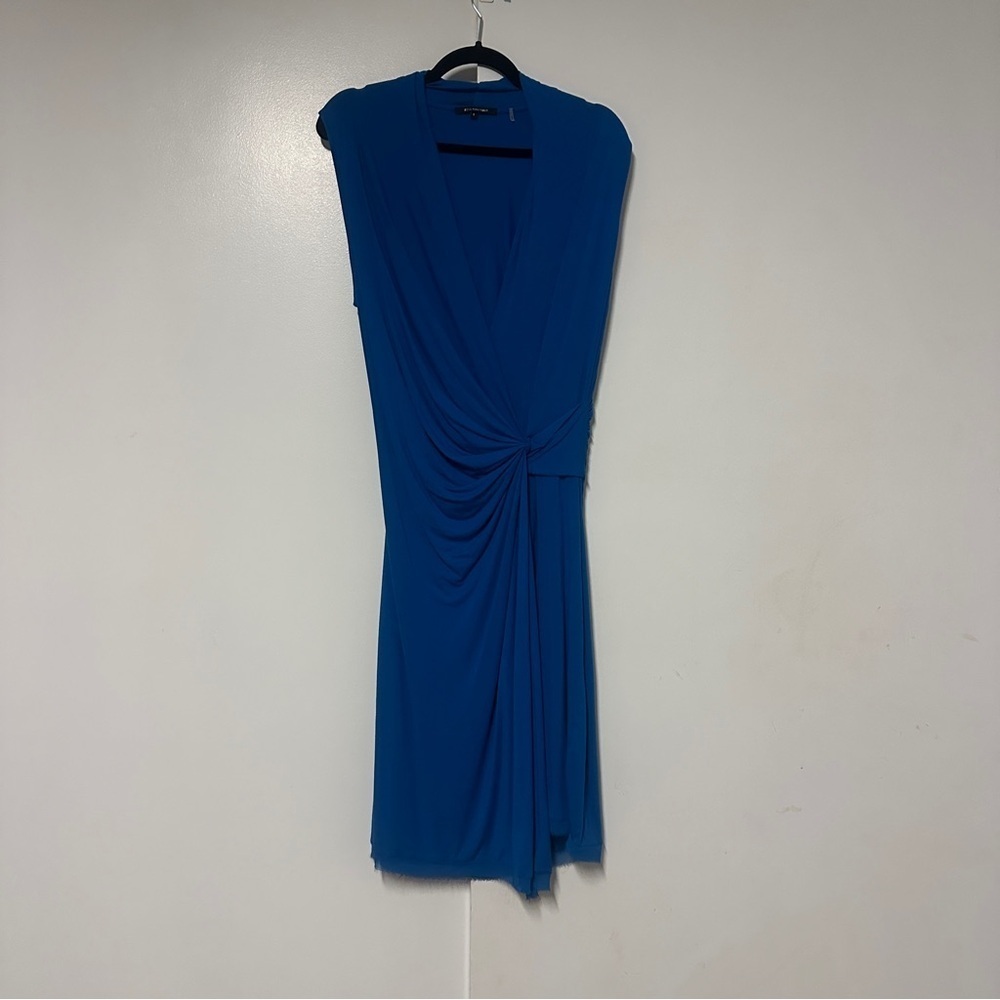 KOBI HALPERIN Sandra Twist Front Jersey Dress in Blue Size Large - Picture 2 of 8
